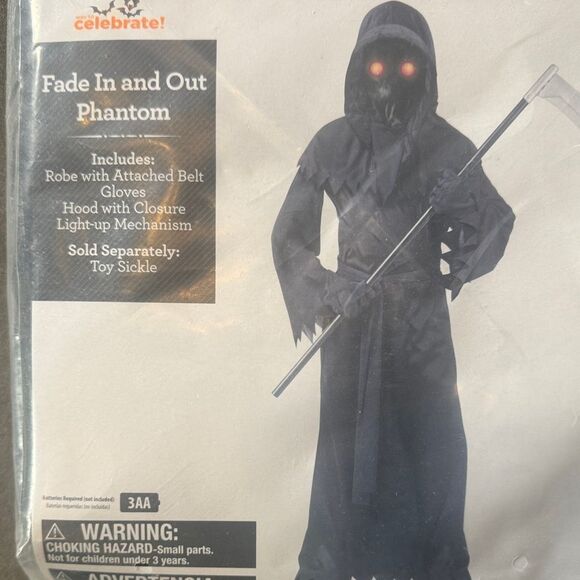Kids Fade In and Out Phantom Halloween Costume Size M 8 NEW - Picture 1 of 9